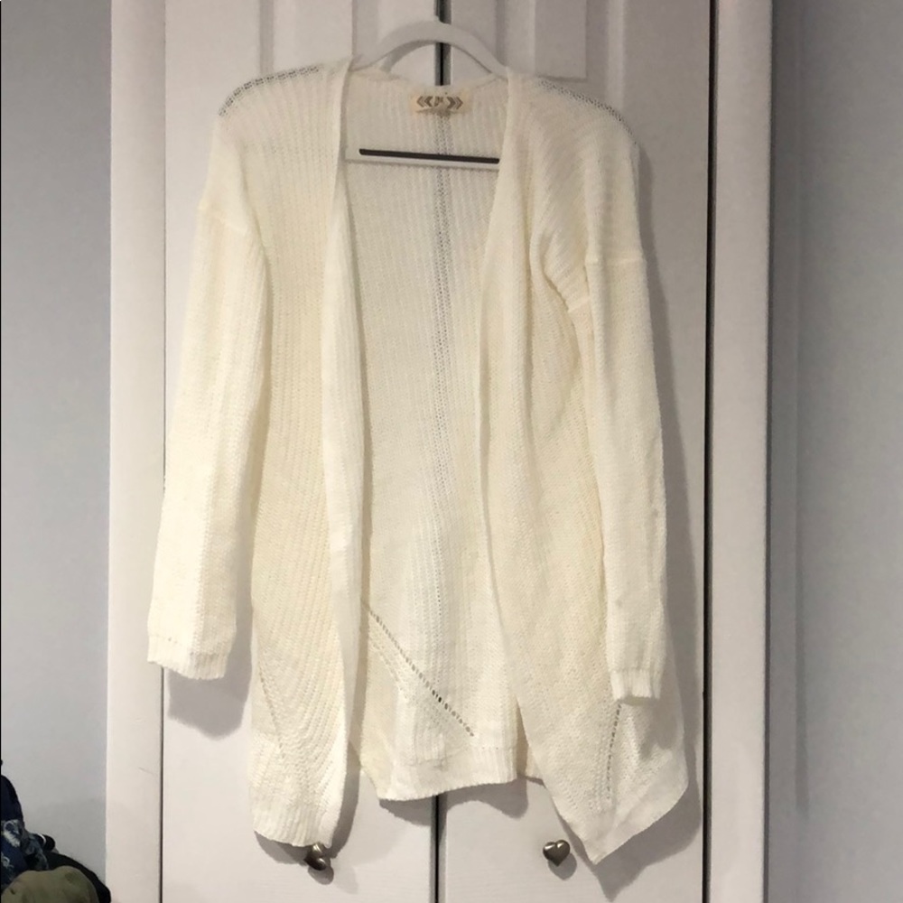 Lightweight white long cardigan